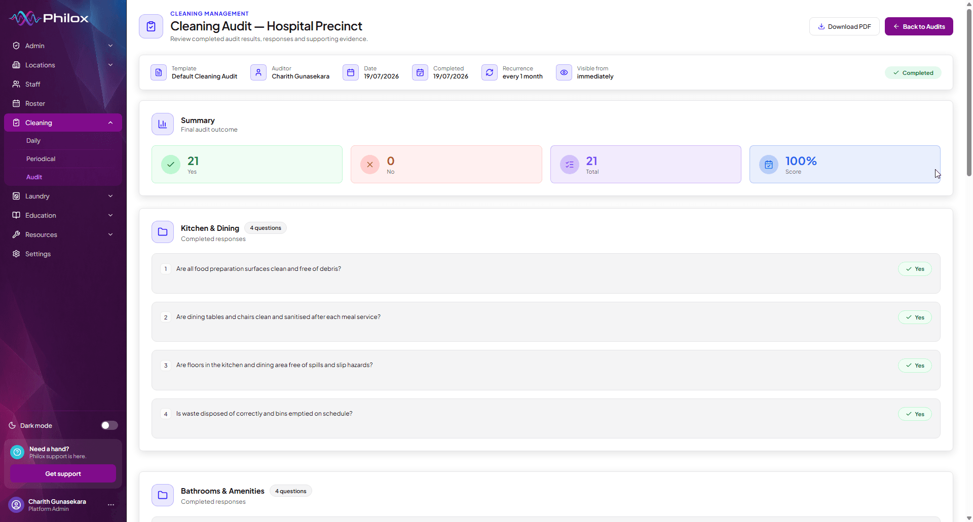 Philox admin portal